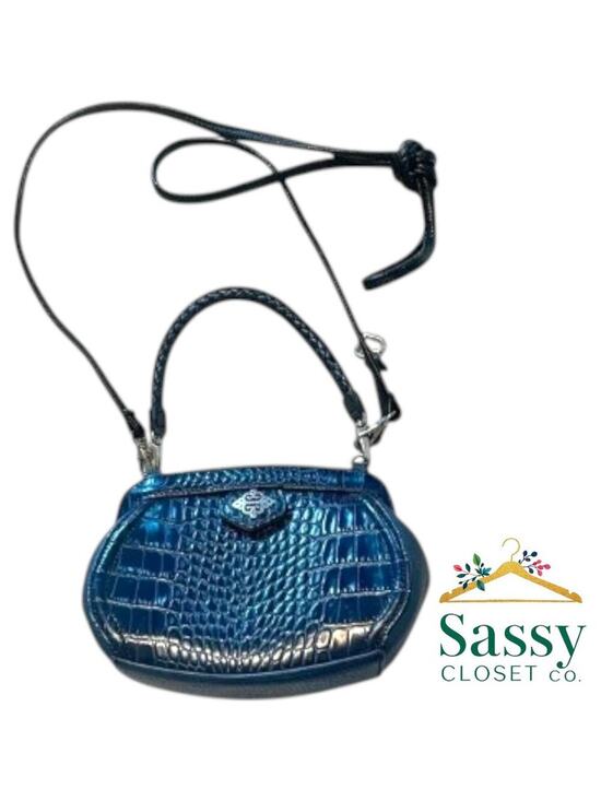 Unbranded Handbags - ✨ Vegan Croc-Embossed Mini Tote Crossbody Navy Blue Compact Luxury EUC 👜